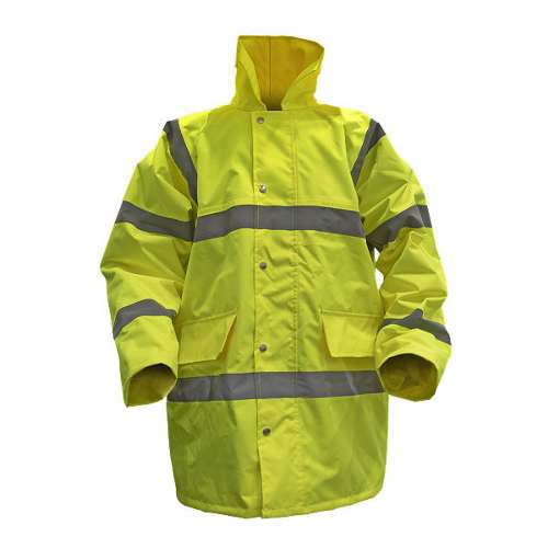 Hi-Vis Yellow Motorway Jacket with Quilted Lining - Large