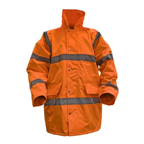 Hi-Vis Orange Motorway Jacket with Quilted Lining - XX-Large