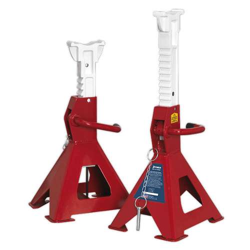 Axle Stands (Pair) 3 Tonne Capacity per Stand Auto Rise Ratchet