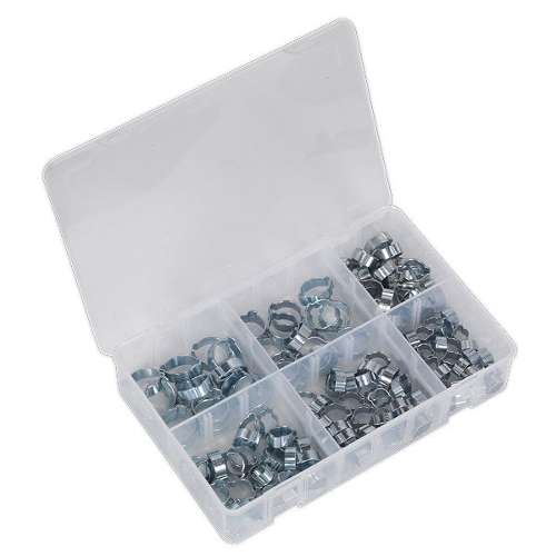 O-Clip Double Ear Assortment 140pc - Zinc Plated