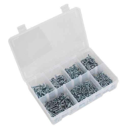 Self-Drilling Screw Assortment 500pc Pan Head Phillips Zinc