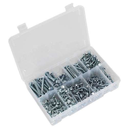 Self-Drilling Screw Assortment 410pc Hex Head Zinc