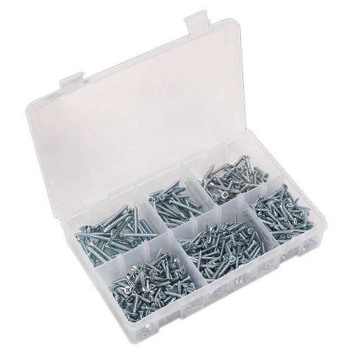 Self-Tapping Screw Assortment DIN 7982 510pc Countersunk Pozi Zinc