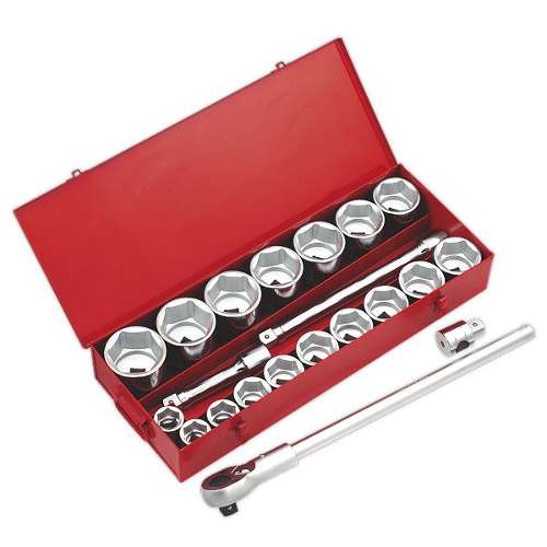 Socket Set 22pc 1"Sq Drive 6pt WallDrive&#174; Metric