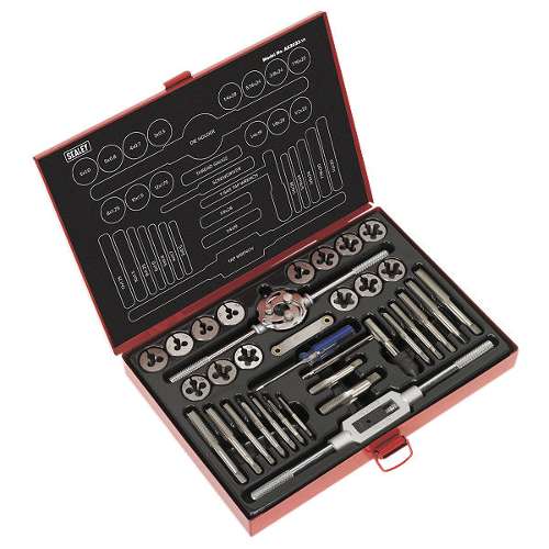 Tap & Die Set 33pc Split Dies Metric/UNF/BSP