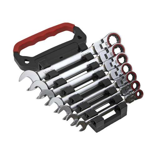 Flexi-Head Ratchet Combination Spanner Set 7pc Metric Platinum Series