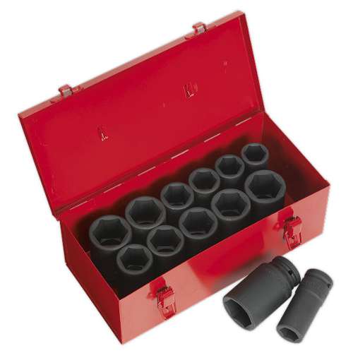 Impact Socket Set 13pc Deep 3/4"Sq Drive Metric/Imperial