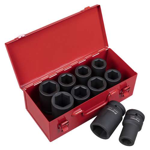 Impact Socket Set 10pc Deep 1"Sq Drive Metric/Imperial