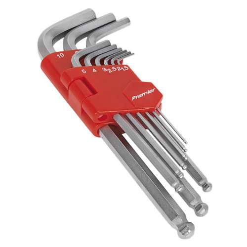 Ball-End Hex Key Set 9pc Long Metric