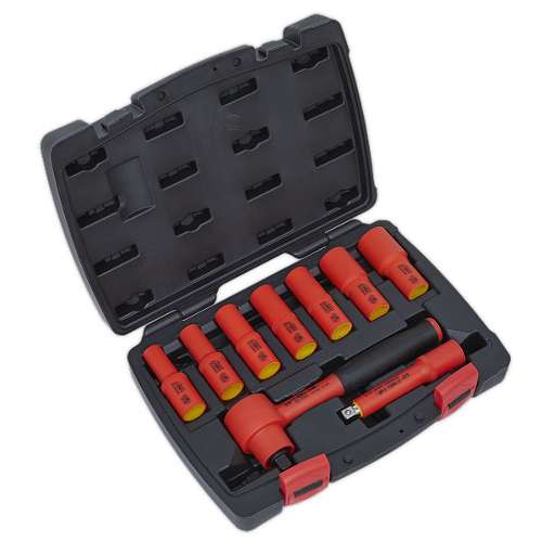 Insulated Socket Set 9pc 3/8"Sq Drive 6pt WallDrive&#174; VDE Approved