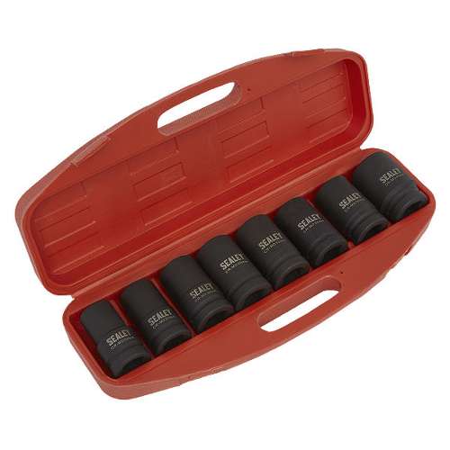 Impact Socket Set 8pc Deep 1"Sq Drive - Metric