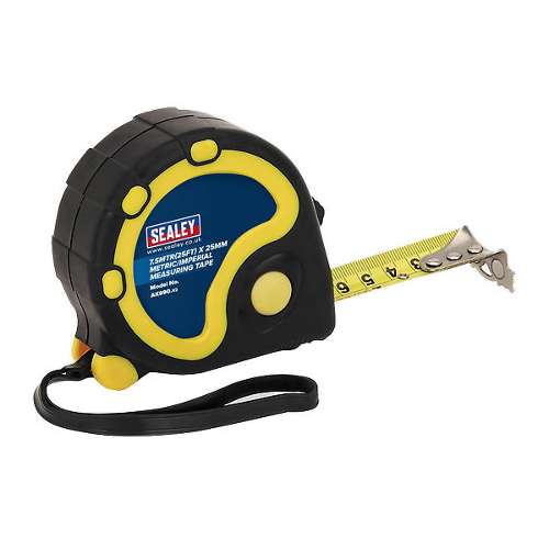 Rubber Tape Measure 7.5m(25ft) x 25mm Metric/Imperial