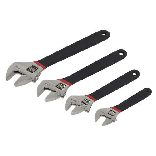 Adjustable Wrench Set 4pc Ni-Fe Finish