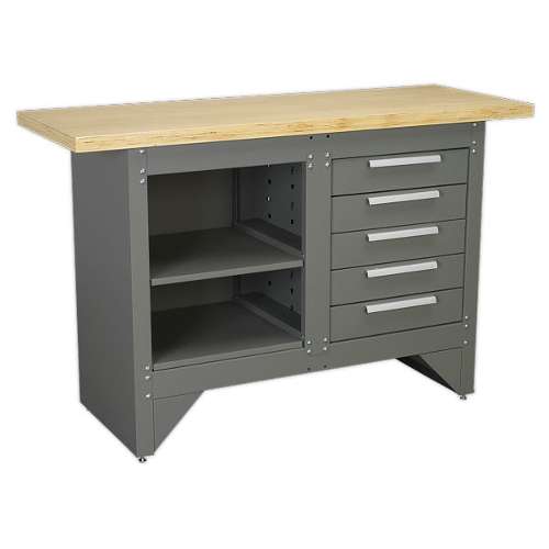 Workbench with 5 Drawers Ball-Bearing Slides Heavy-Duty