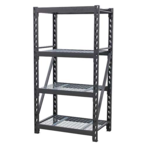 Heavy-Duty Racking Unit with 4 Mesh Shelves 640kg Capacity Per Level 978mm