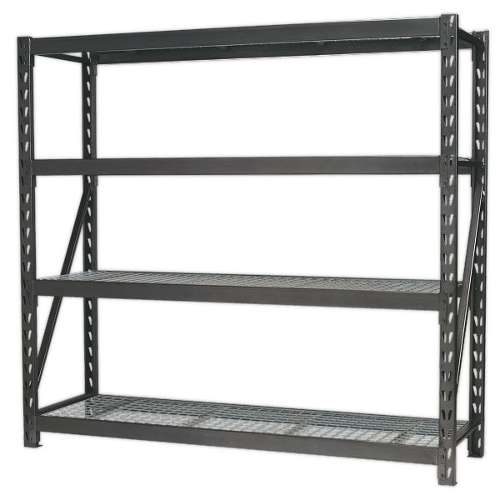 Heavy-Duty Racking Unit with 4 Mesh Shelves 640kg Capacity Per Level 1956mm