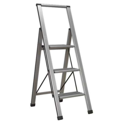 Aluminium Professional Folding Step Ladder 3-Step 150kg Capacity