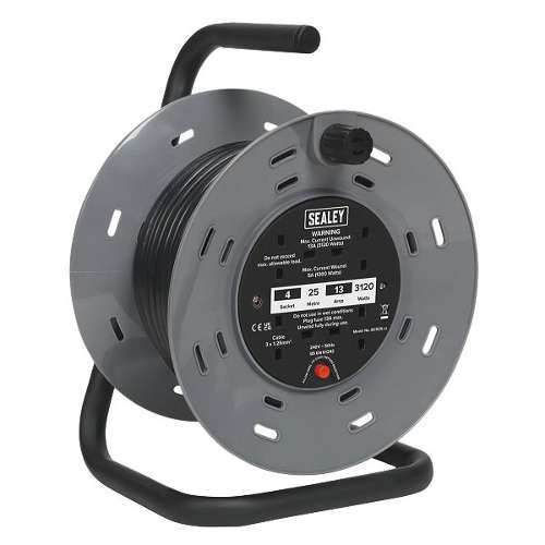 Cable Reel 25m 4 x 230V 1.25mm� Thermal Trip