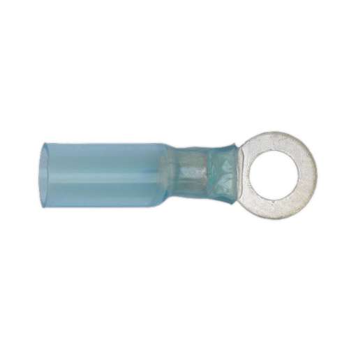 Heat Shrink Ring Terminal &#216;6.4mm Blue Pack of 25