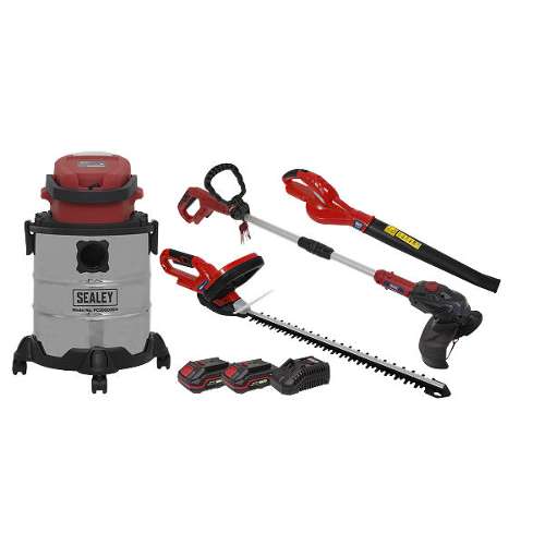 4 x 20V SV20 Series Cordless Garden Power Tool Combo Kit - 2 Batteries