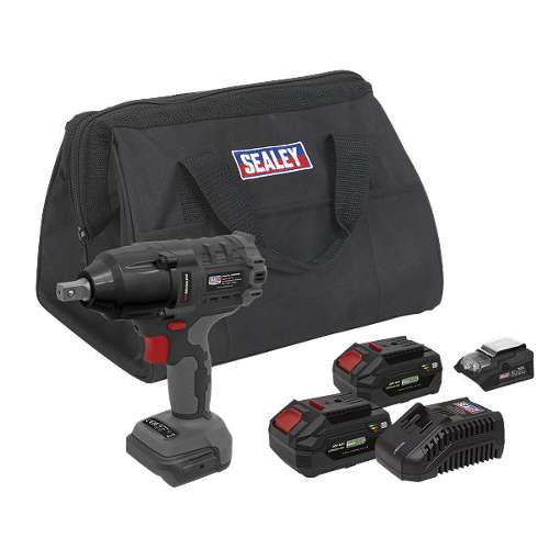 Brushless Impact Wrench Kit 1/2"Sq Drive 20V 4Ah SV20 Series - 2 Batteries