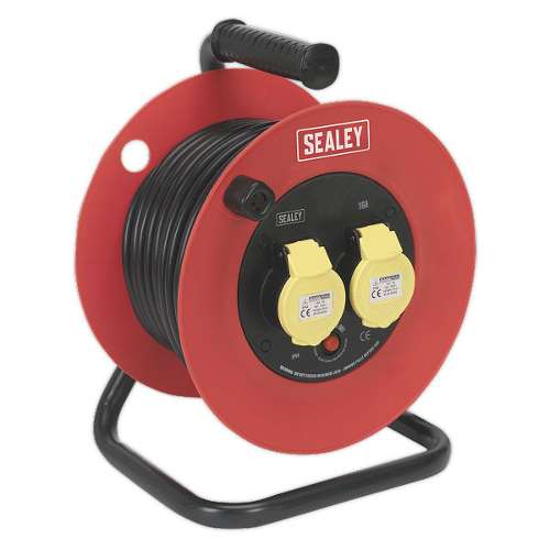 Cable Reel 25m 2 x 110V 1.5mm� Heavy-Duty Thermal Trip