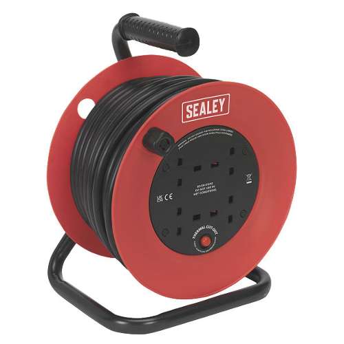 Cable Reel 25m 4 x 230V 2.5mm� Heavy-Duty Thermal Trip