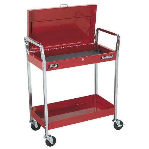 Trolley 2-Level Heavy-Duty with Lockable Top