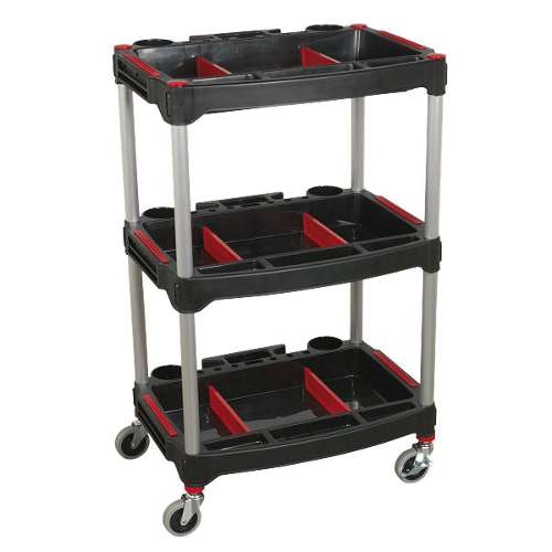 Workshop Trolley 3-Level Composite with Parts Storage