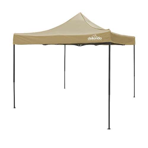 Dellonda Premium 3 x 3m Pop-Up Gazebo, PVC Coated, Water Resistant Fabric, Supplied with Carry Bag, Rope, Stakes & Weight Bags - Beige Canopy