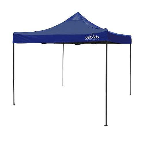 Dellonda Premium 3 x 3m Pop-Up Gazebo, PVC Coated, Water Resistant Fabric, Supplied with Carry Bag, Rope, Stakes & Weight Bags - Blue Canopy