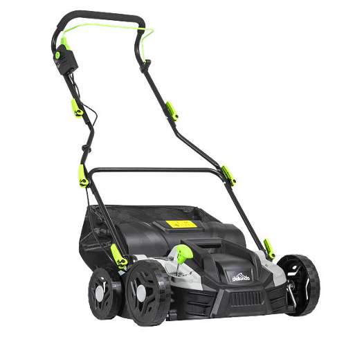 Dellonda 1500W Electric 2-in-1 Scarifier with 5-Heights, 36cm Cutting Diameter, 45L Grass Collection Bag, 10m Mains Cable, Hand Push