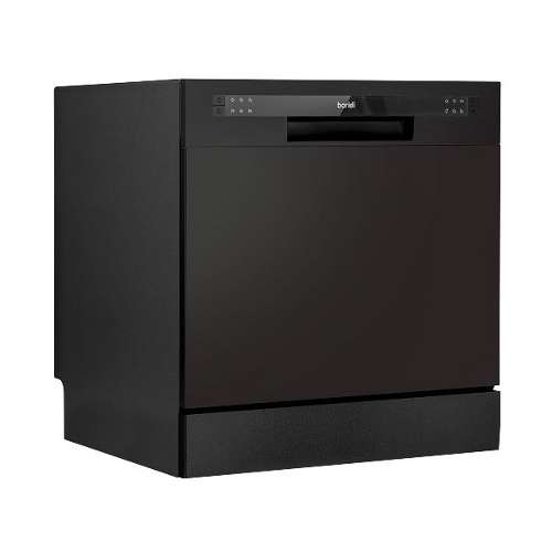 Baridi Compact Tabletop Dishwasher 8 Place Settings, 6 Programmes, Low Noise, 8L Cycle, Start Delay - Black