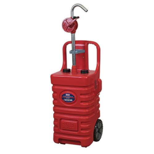 Mobile Dispensing Tank 55L with Oil Rotary Pump - Red