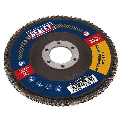 Flap Disc Aluminium Oxide &#216;115mm &#216;22mm Bore 120Grit