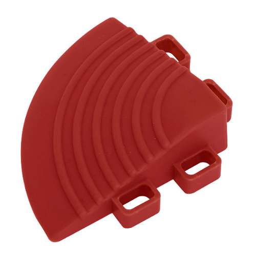 Polypropylene Floor Tile Corners 60 x 60mm Red - Pack of 4