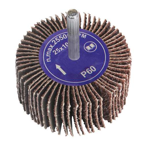 Abrasive Flap Wheel &#216;25 x 10mm 6mm Shaft 60Grit