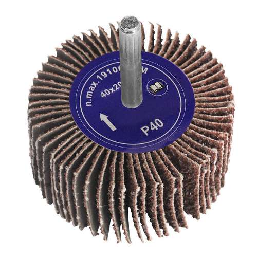 Abrasive Flap Wheel &#216;40 x 20mm 40Grit 6mm Shaft