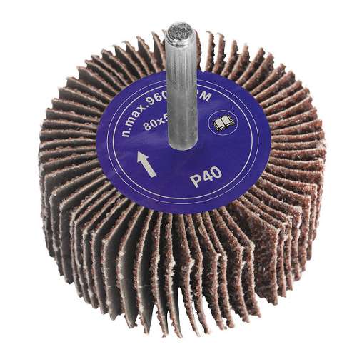 Abrasive Flap Wheel &#216;80 x 50mm 40Grit 6mm Shaft