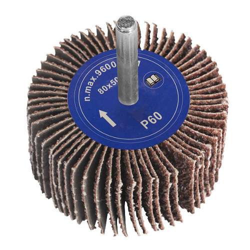 Abrasive Flap Wheel &#216;80 x 50mm 60Grit 6mm Shaft