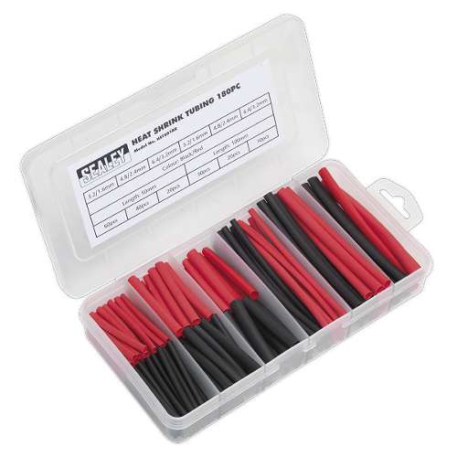 Heat Shrink Tubing Assortment 180pc 50 & 100mm Black & Red