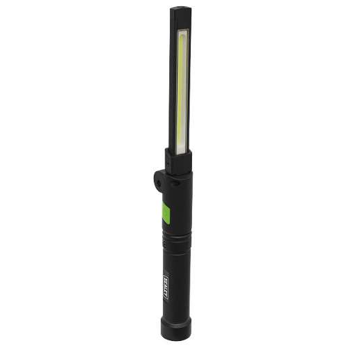 Rechargeable Aluminium Folding Pocket Light 2 COB & 1 SMD LED