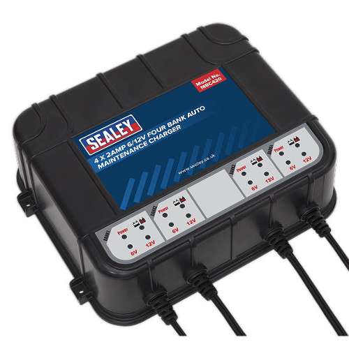 Four Bank 6/12V 8A (4 x 2A) Auto Maintenance Charger