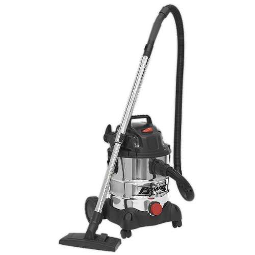 Vacuum Cleaner Industrial Wet & Dry 20L 1250W/230V Stainless Drum