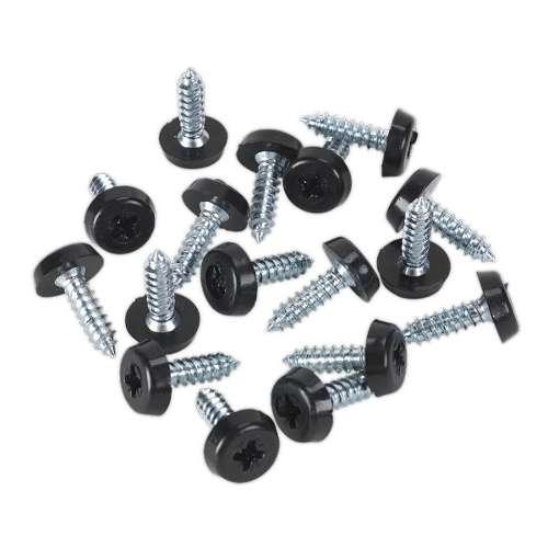 Numberplate Screw Plastic Enclosed Head 4.8 x 18mm Black Pack of 50