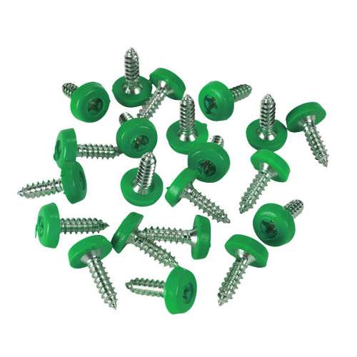 Green Numberplate Screws 4.8 x 18mm - Pack of 50