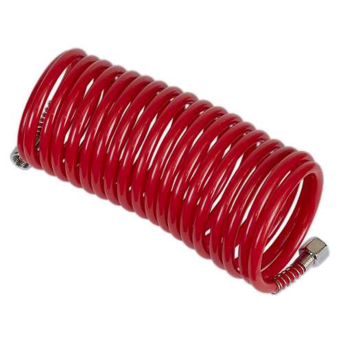 PE Coiled Air Hose 5m x &#216;5mm with 1/4"BSP Unions