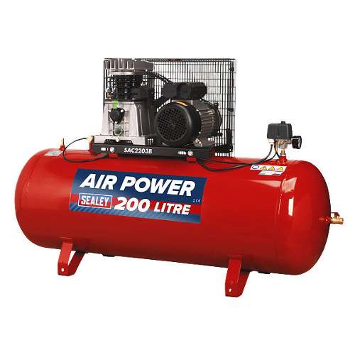 Air Compressor 200L Belt Drive 3hp with Cast Cylinders