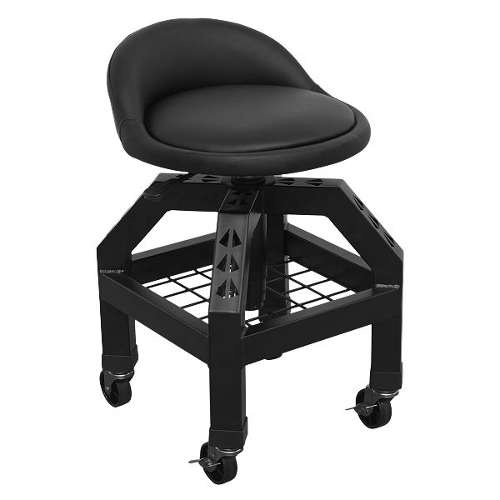 Creeper Stool Pneumatic with Adjustable Height Swivel Seat & Back Rest