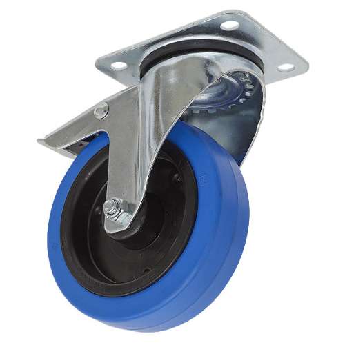 Castor Wheel Swivel Plate with Total Lock &#216;125mm